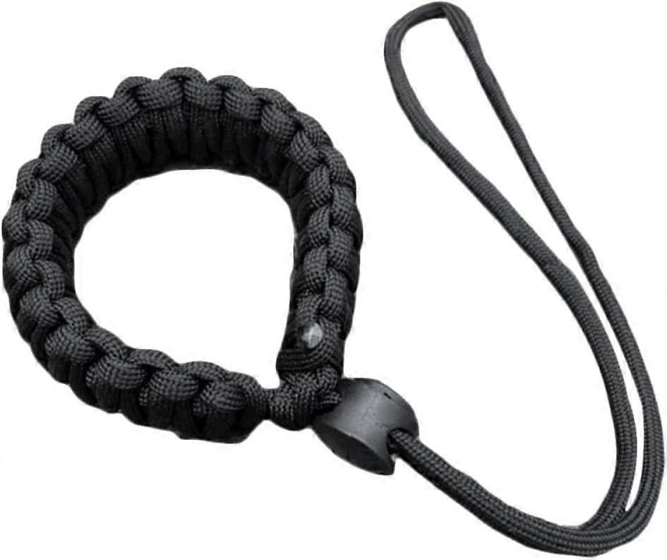 Braided Paracord Adjustable Camera Wrist Strap,Safety Strap for Video Camcorder,Binoculars and DSLR Camera,Black