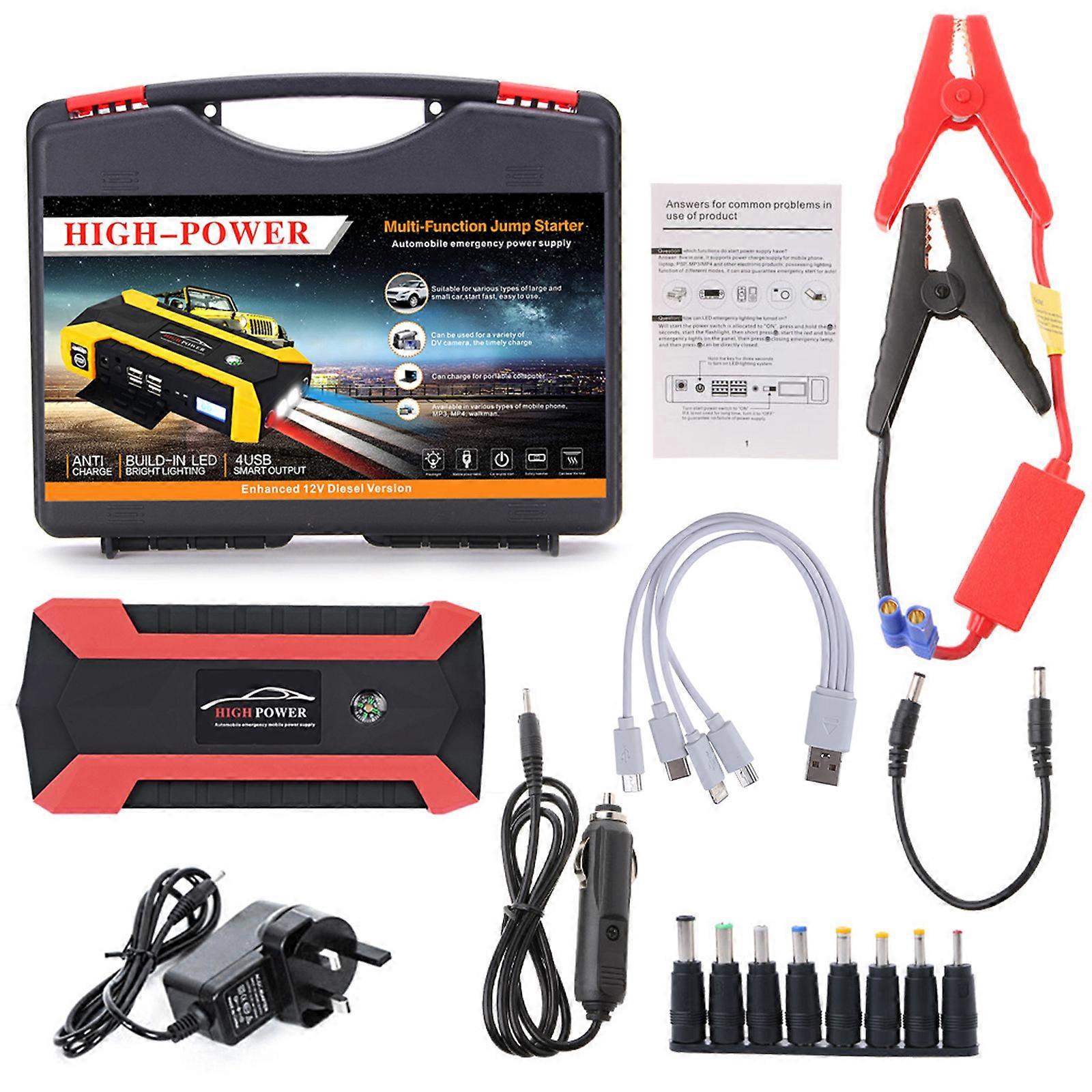 89800mAh 4 USB bærbar bil jump starter pack booster lader batteri power bank