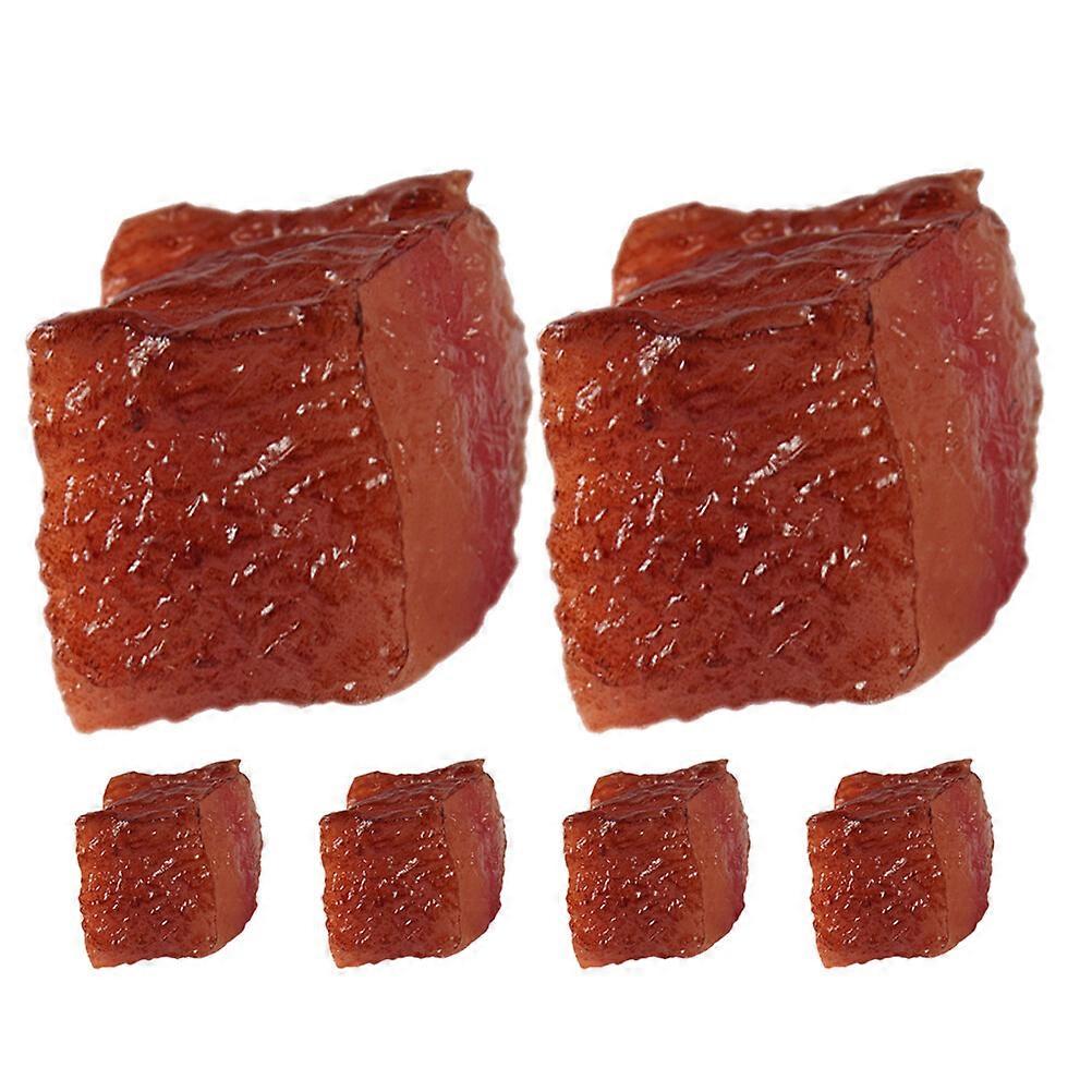 6pcs Beef Block Models Kitchen Meat Models Lifelike Meat Decorations Restaurant Prop