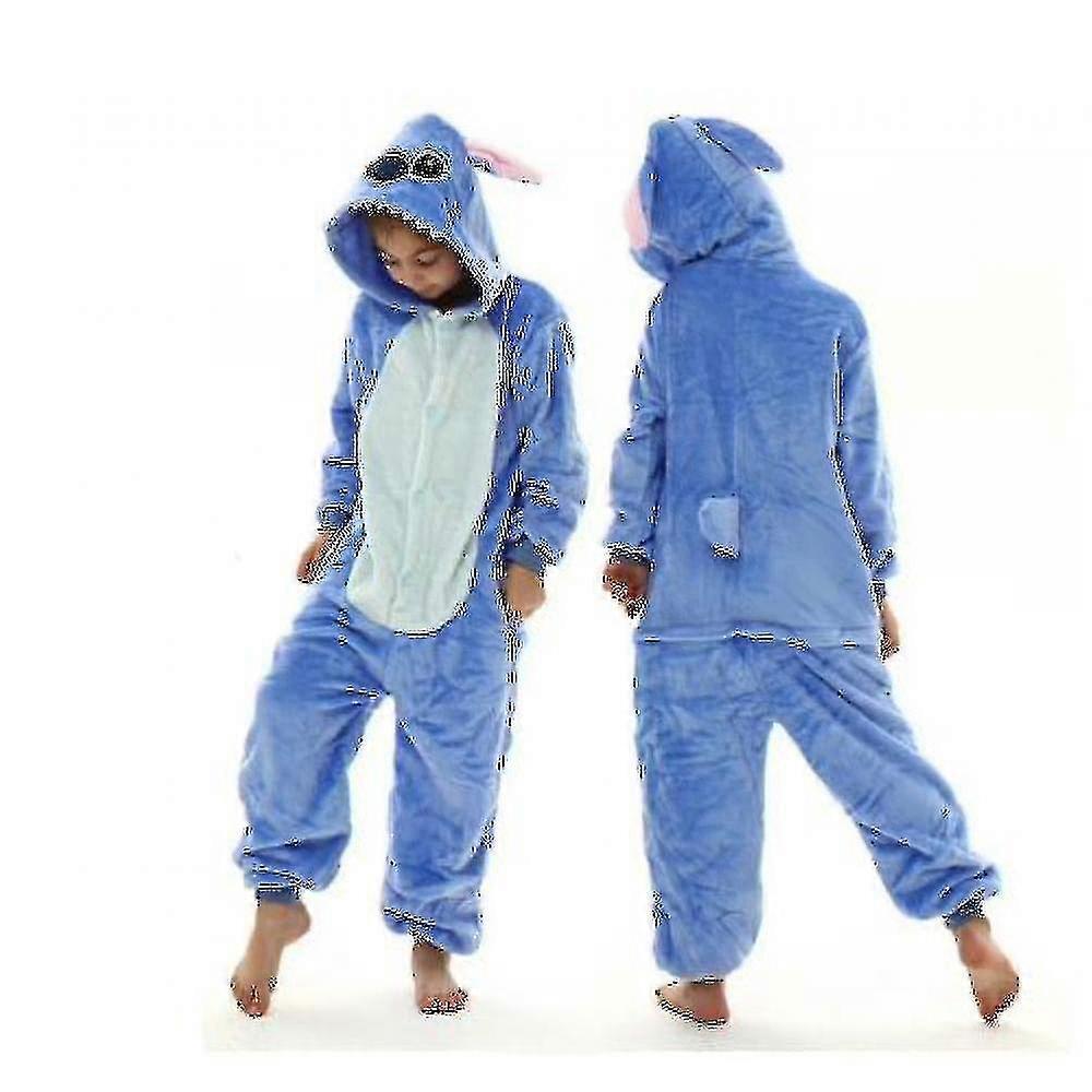 غرزة Kigurumi أطفال بيجامة الشتاء الفانيلا ملابس النوم الدافئة الأولاد بنات الحيوان Onesies Jumpsuits