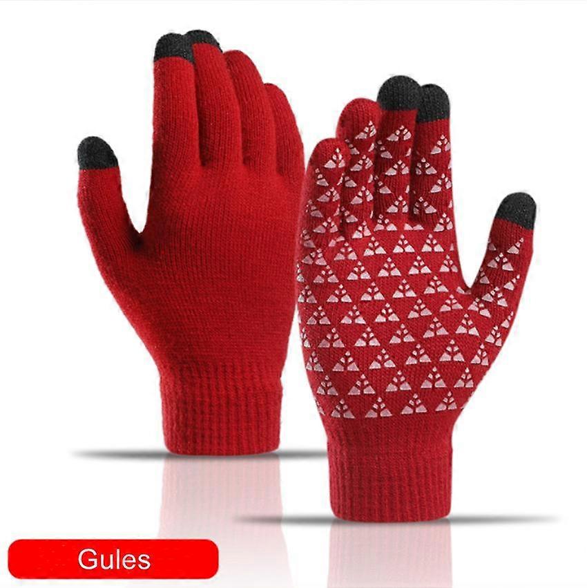 Winter Men's and women's Knit Touchscreen Gloves Warm Touch Gloves Texting Anti-slip Gloves for Adults