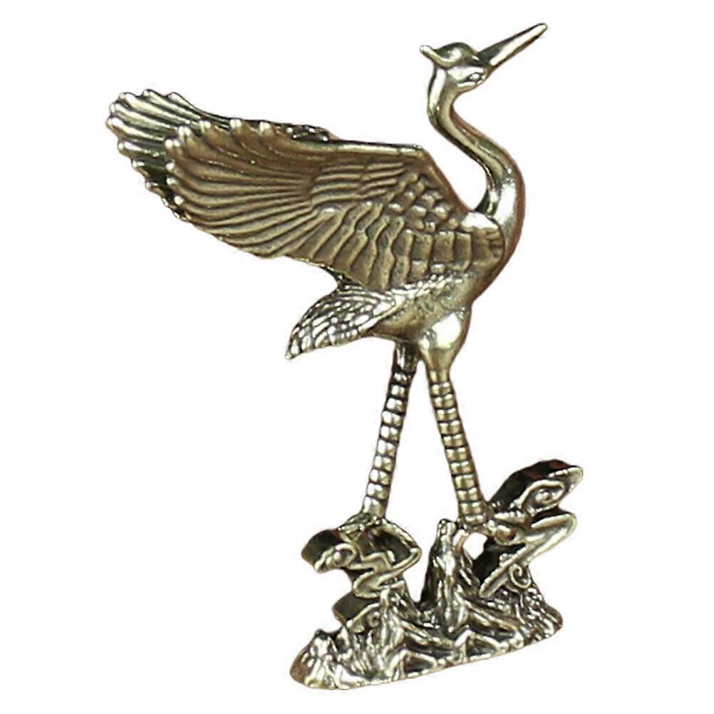 ミニクレーン像真鍮クレーン彫刻クレーン置物真鍮クラフト動物形装飾