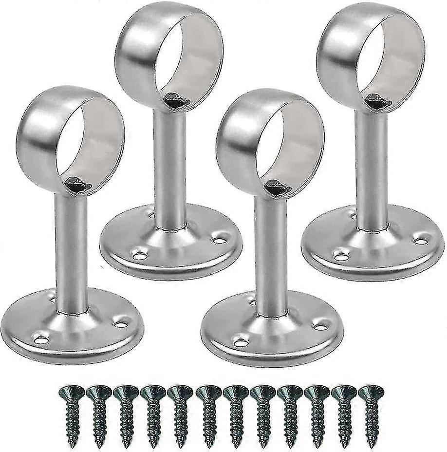 Wardrobe Pipe Bracket, 4 Pieces  Gift Curtain Pipe Holder, 25mm Ceiling