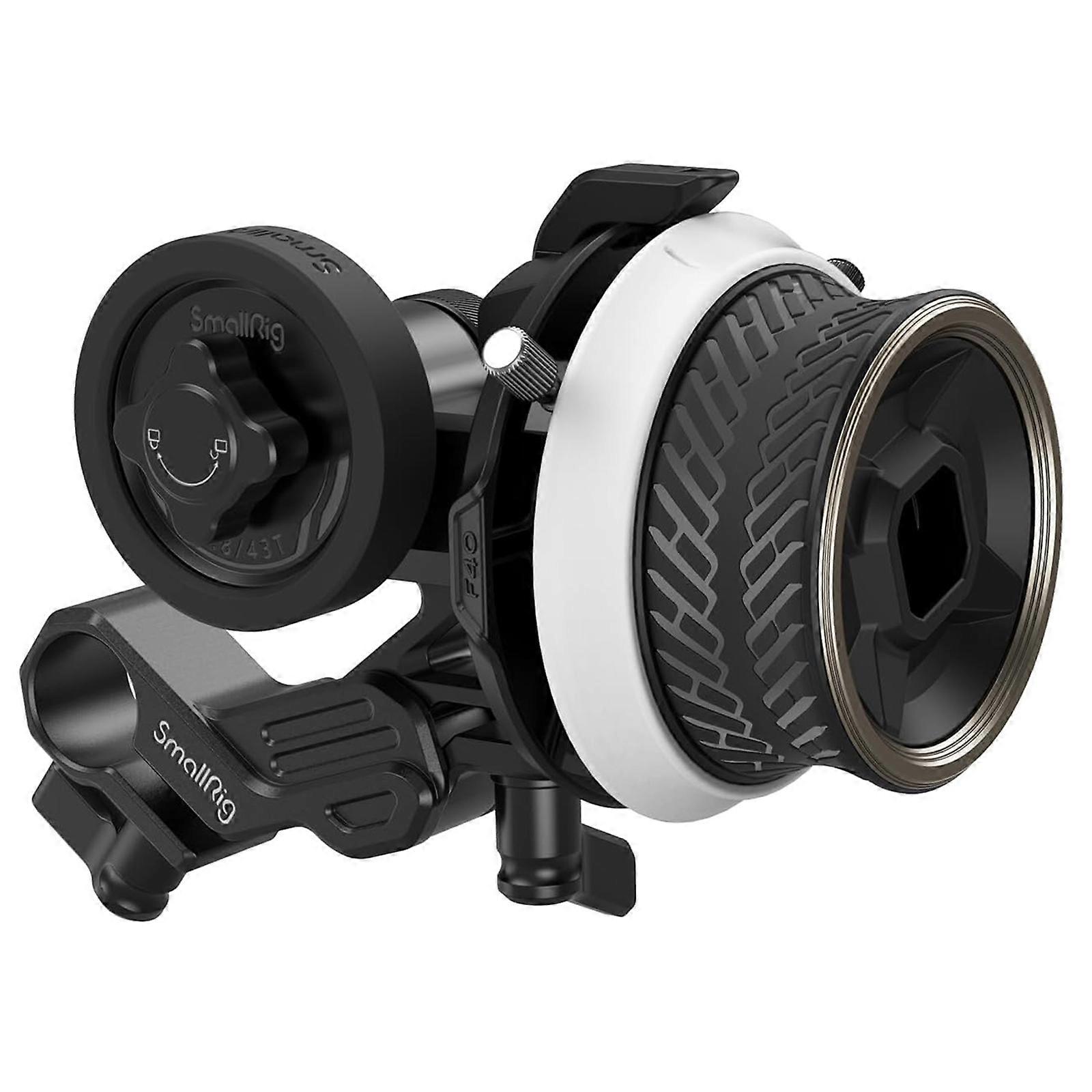 SmallRig Mini Follow Focus with A/B Stops & 15mm Rod Clamp and Snap-on Gear Ring Belt for DLSRs and Mirrorless Cameras, Fits Different Diameter Lenses
