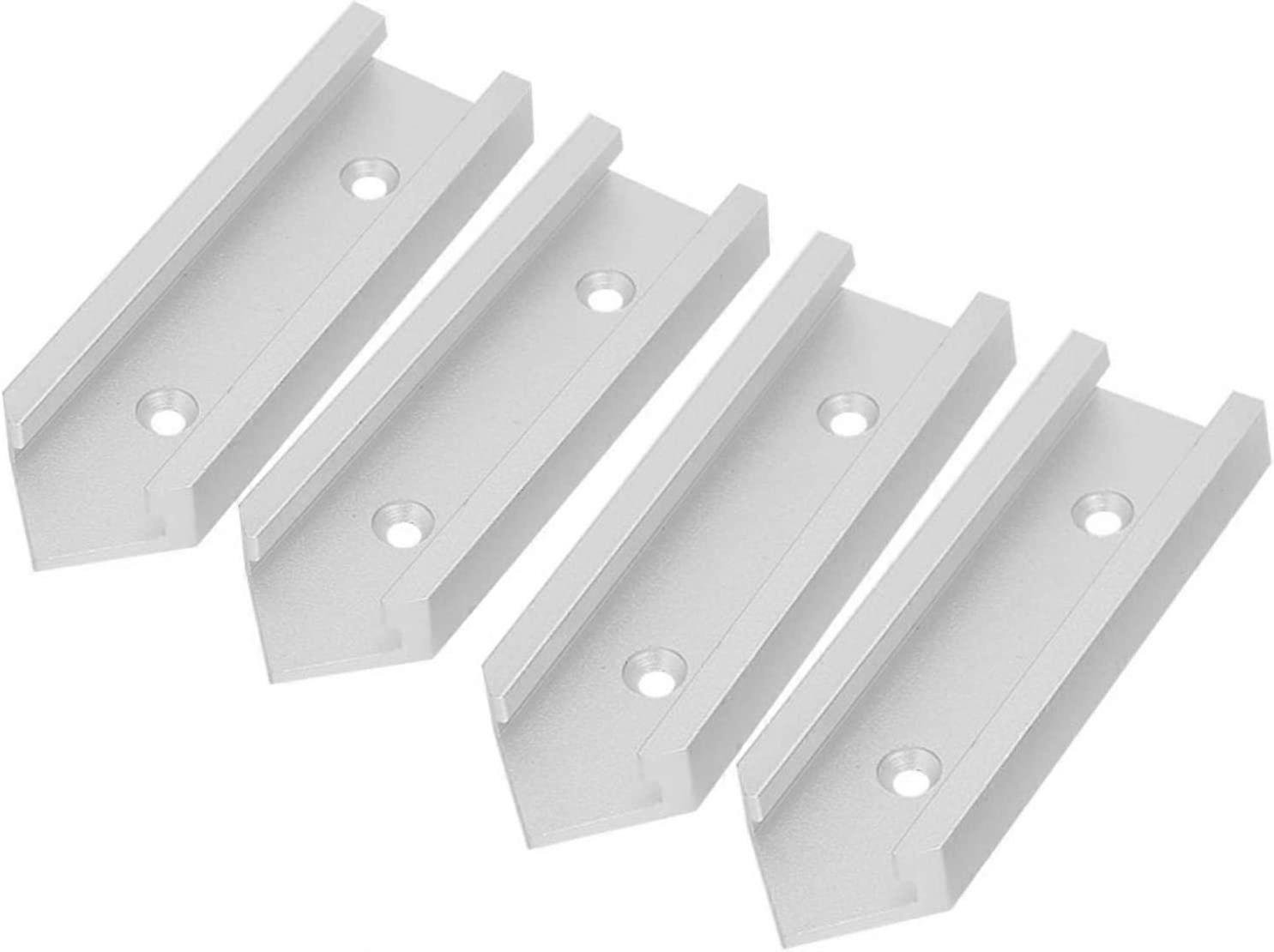 4 Pcs/Set T-Track Connectors, Woodworking T-Track Connector Miter Track Jig Fixture Slot Connector f