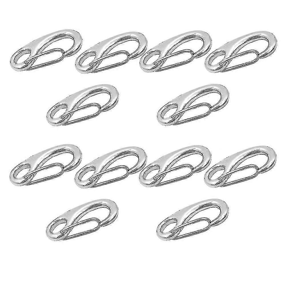 10 stykker Egg Spring Snap Kroker Marine Rustfritt 50mm