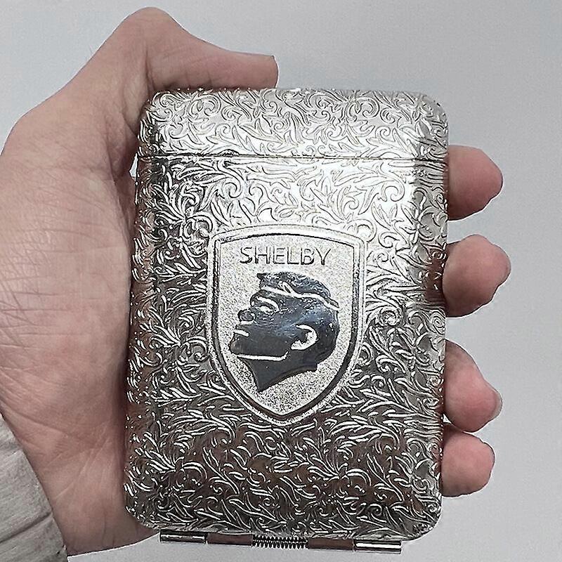 Retro Peaky Blinders Cigarette Case Hand Carved Shelby Portable Cigarette Box Smoking Accessories Contiene 16 sigarette
