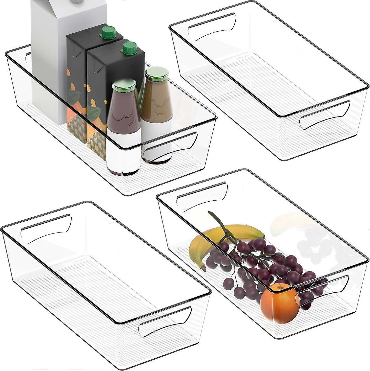 pleHouseware 4 Pack Clear XL Size Kitchen Bin Organiser  Large
