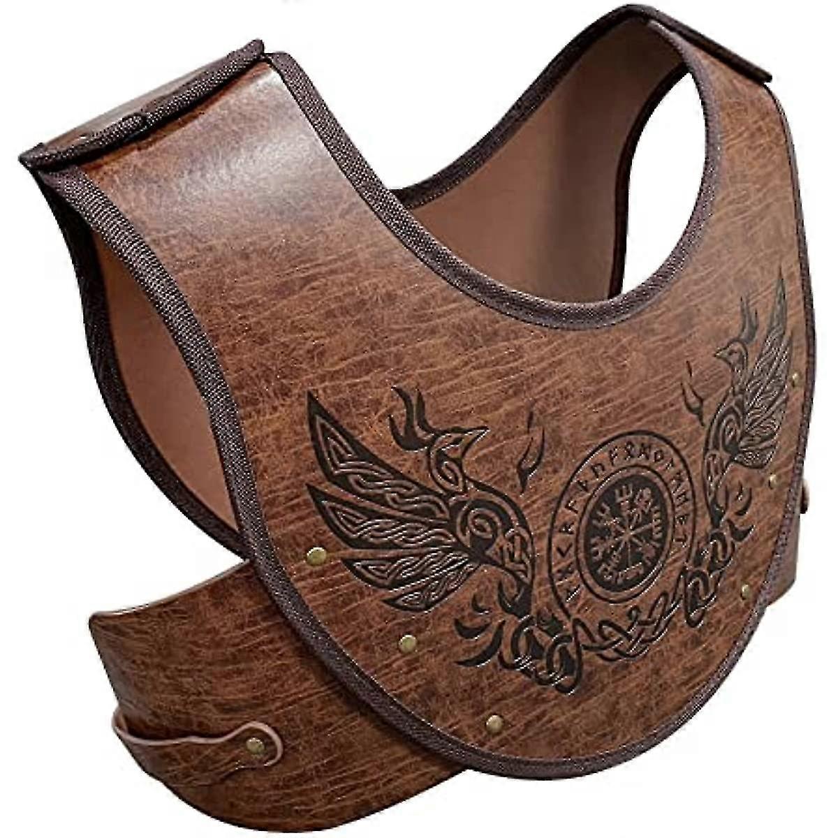 HOMMES CUIR CUIRASSE Armure Médiéval Romain Costume Plastron Brassard