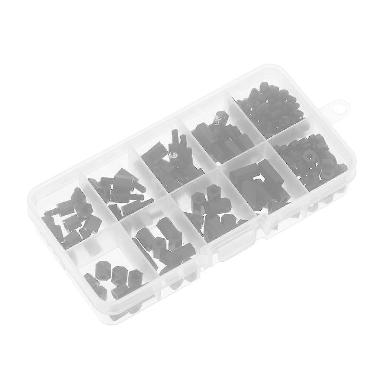 Nylon Machine Screws and Nut Set - Hex Spacer Standoff with Mounting Screws and Nuts - Nylon PCB Standoffs - Nylon Fixing Screws with Threaded Washer