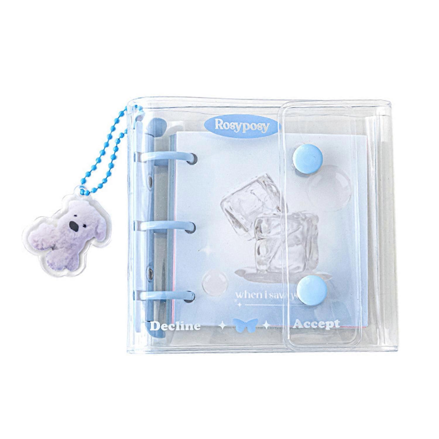 Waterproof Transparent Shell Replaceable Card Cover 62 Pages Pocket Notebook Ring Binder Cartoon