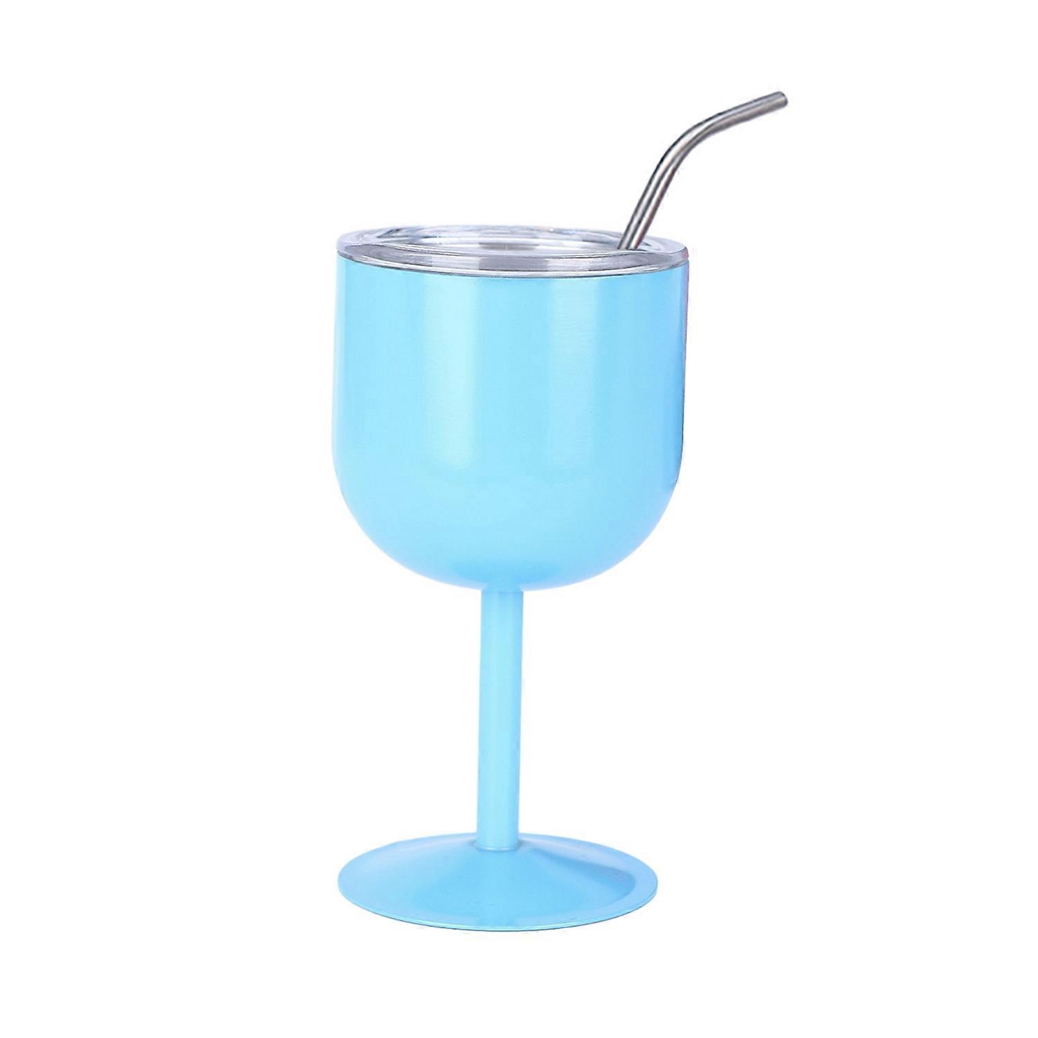 4 Oz Stainless Steel Goblet Compact Thermal Goblet with Straw And Lid Multi-purpose Wine Goblet for