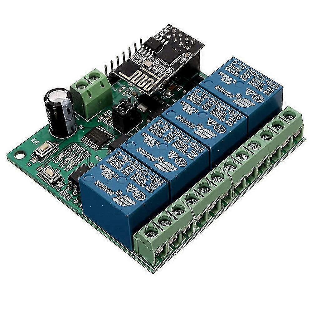 DC 12V ESP8266 4-kanals relækort ESP-01 WIFI-modul til Smart Home intelligente møbler 4-kanals WIFI-relæmodul