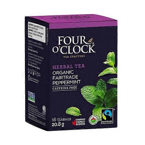 Four O'Clock Tee Bio Fairtrade Pfefferminze, 16 Beutel (6er-Etui)