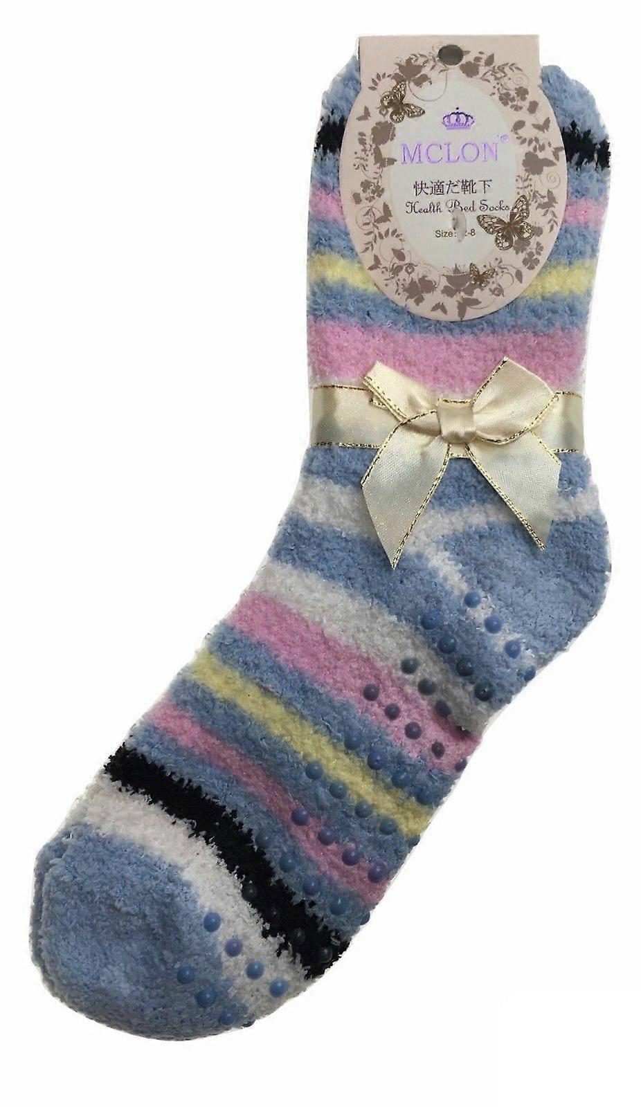 1 Pair Womens Fuzzy Bed Socks Soft Fur Grip Fluffy Slipper Non Slip