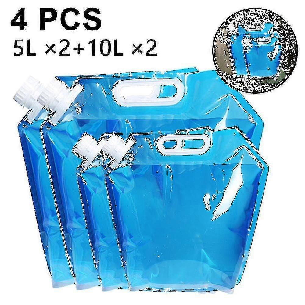 4 Pcs Collapsible Water Container , Outdoor Folding Water Bag