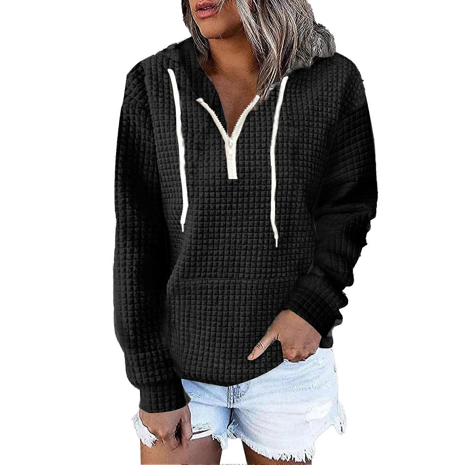 Pullover Hoodie Black XXL Long Sleeve Drawstring Hood