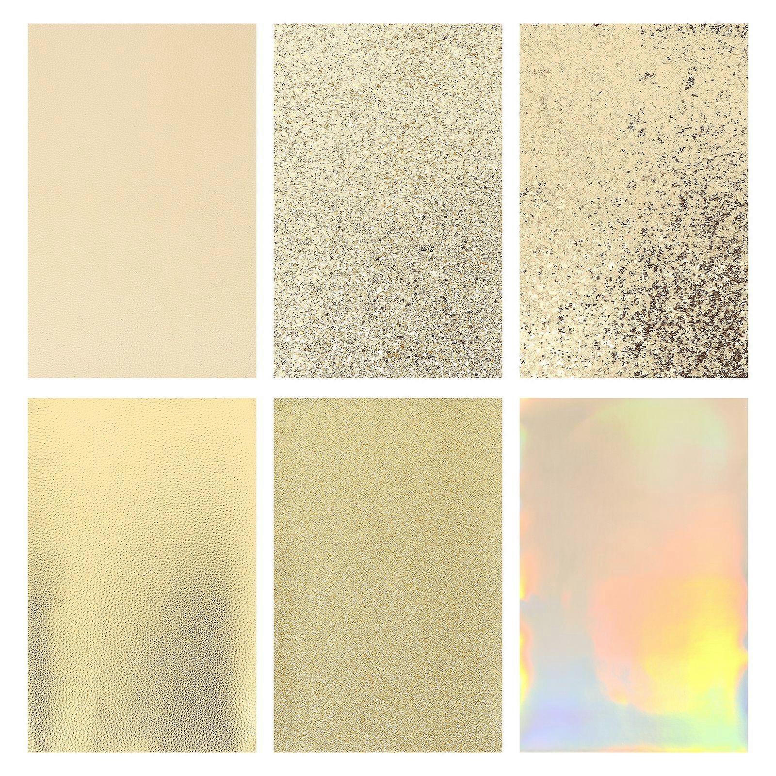 6pcs Faux Leather Sheet Craft Sewing Sheet Artificial Fabric Sheet DIY Material