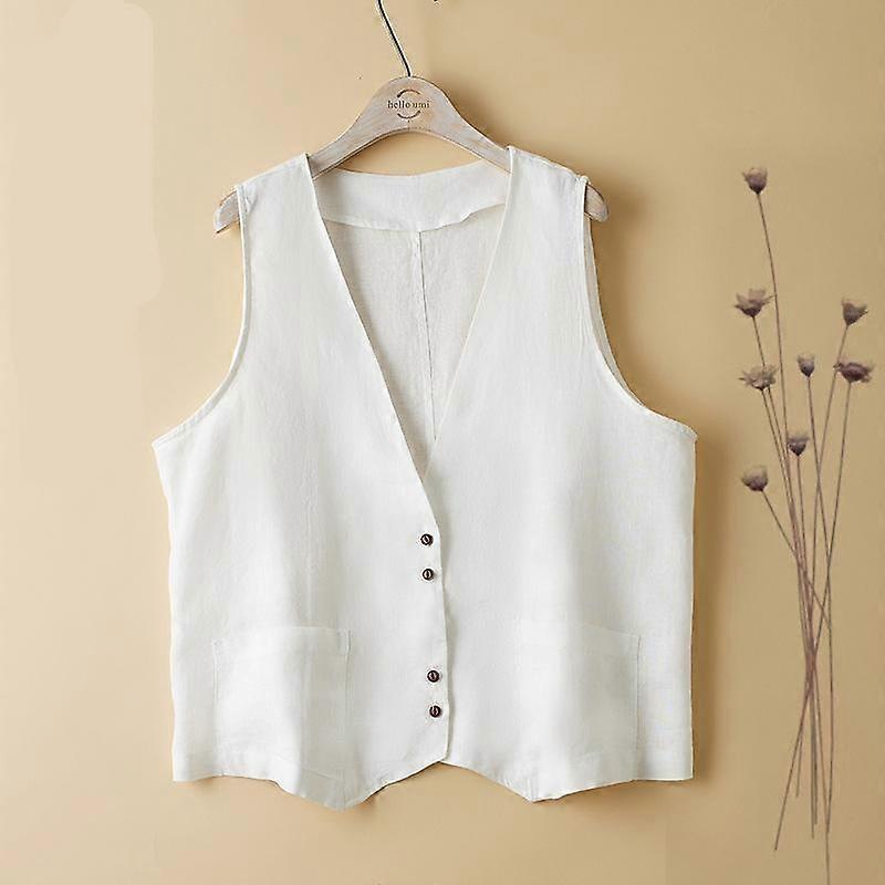 Summer Short Sleeveless Vest Women's Vest with Casual Loose Women's Vest Jacket