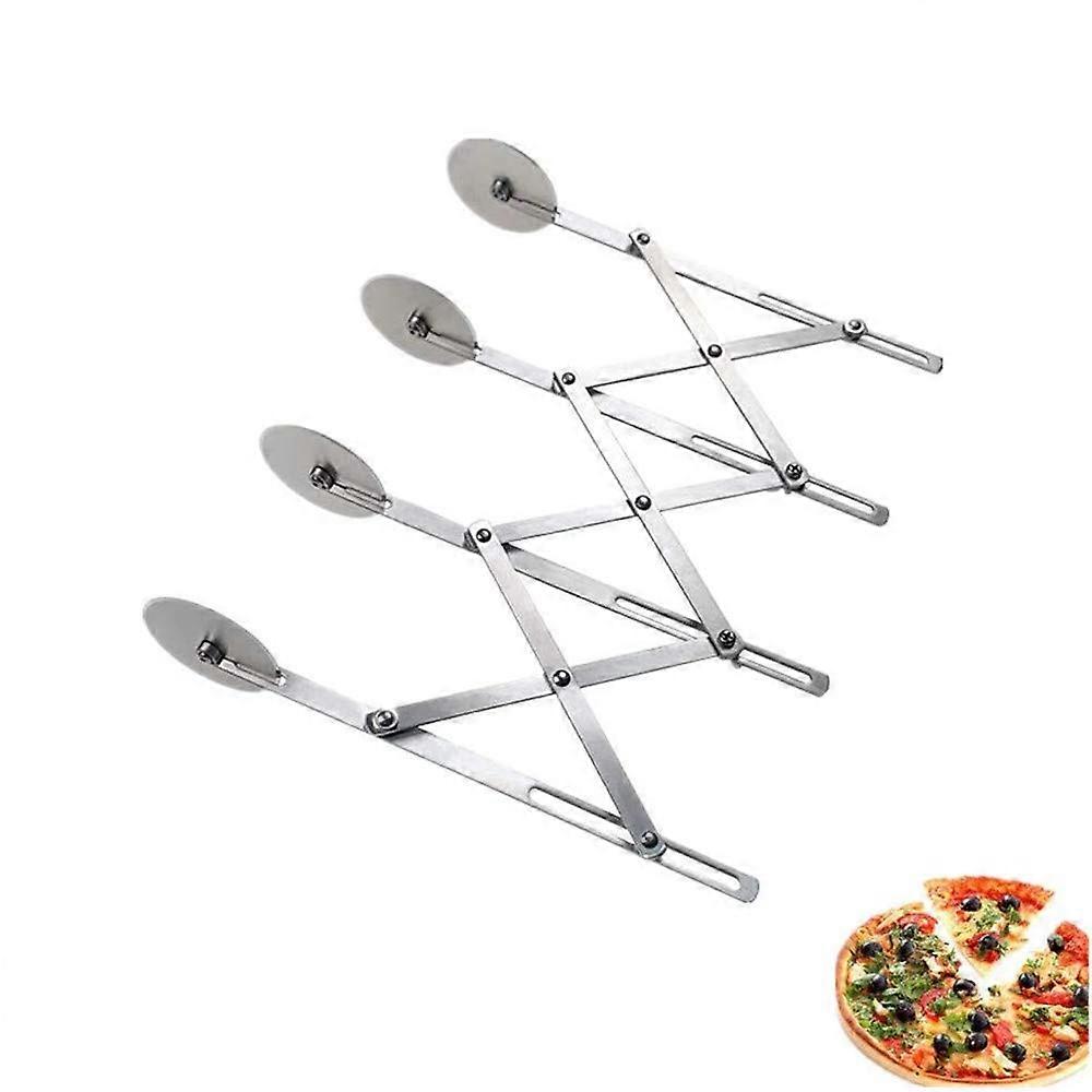 4 Wheel Stainless Steel Pastry Cutter Adjustable Slicer for Precision Baking and Even Dough Cutting