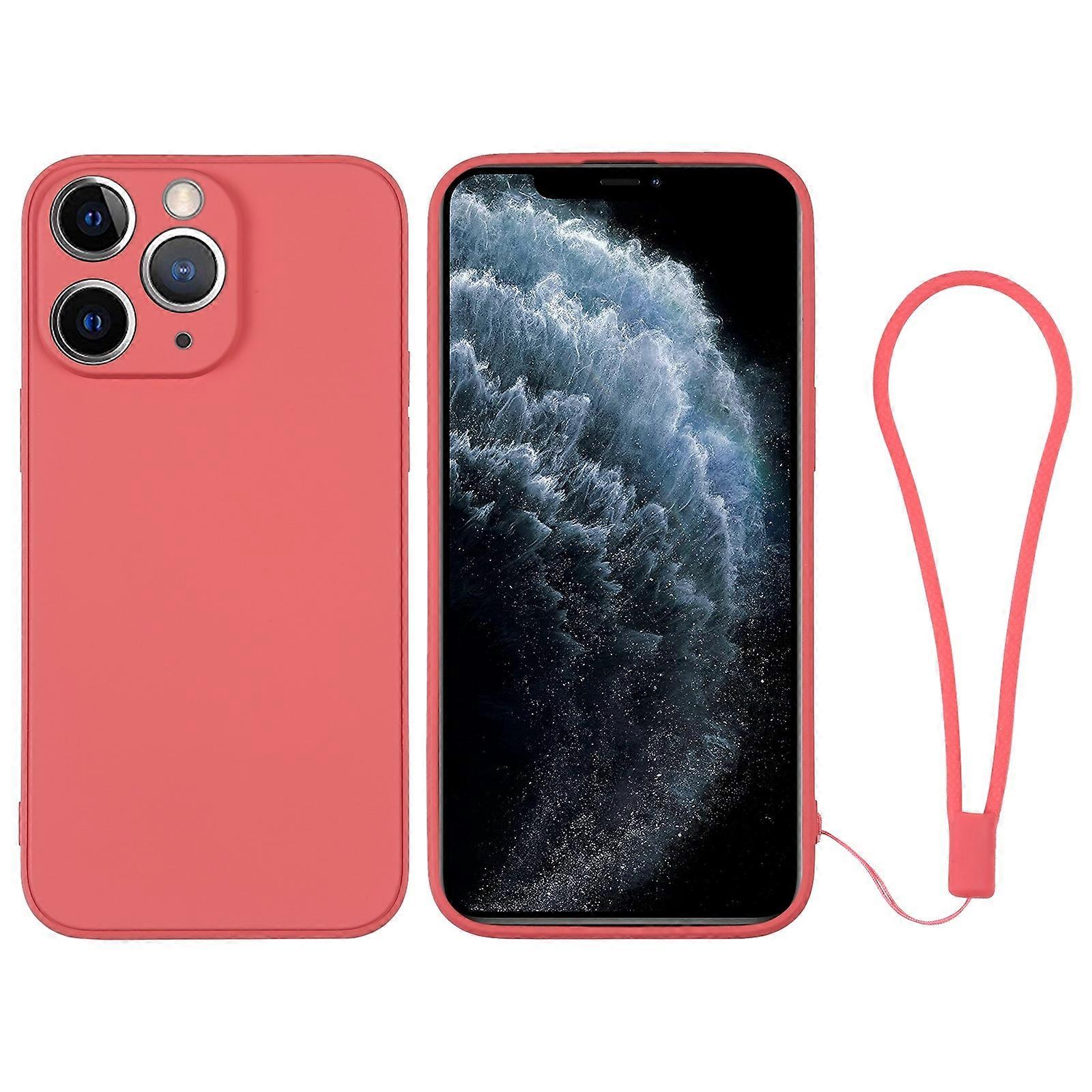 For iPhone 11 Pro Silicone Phone Case with Wrist Strap