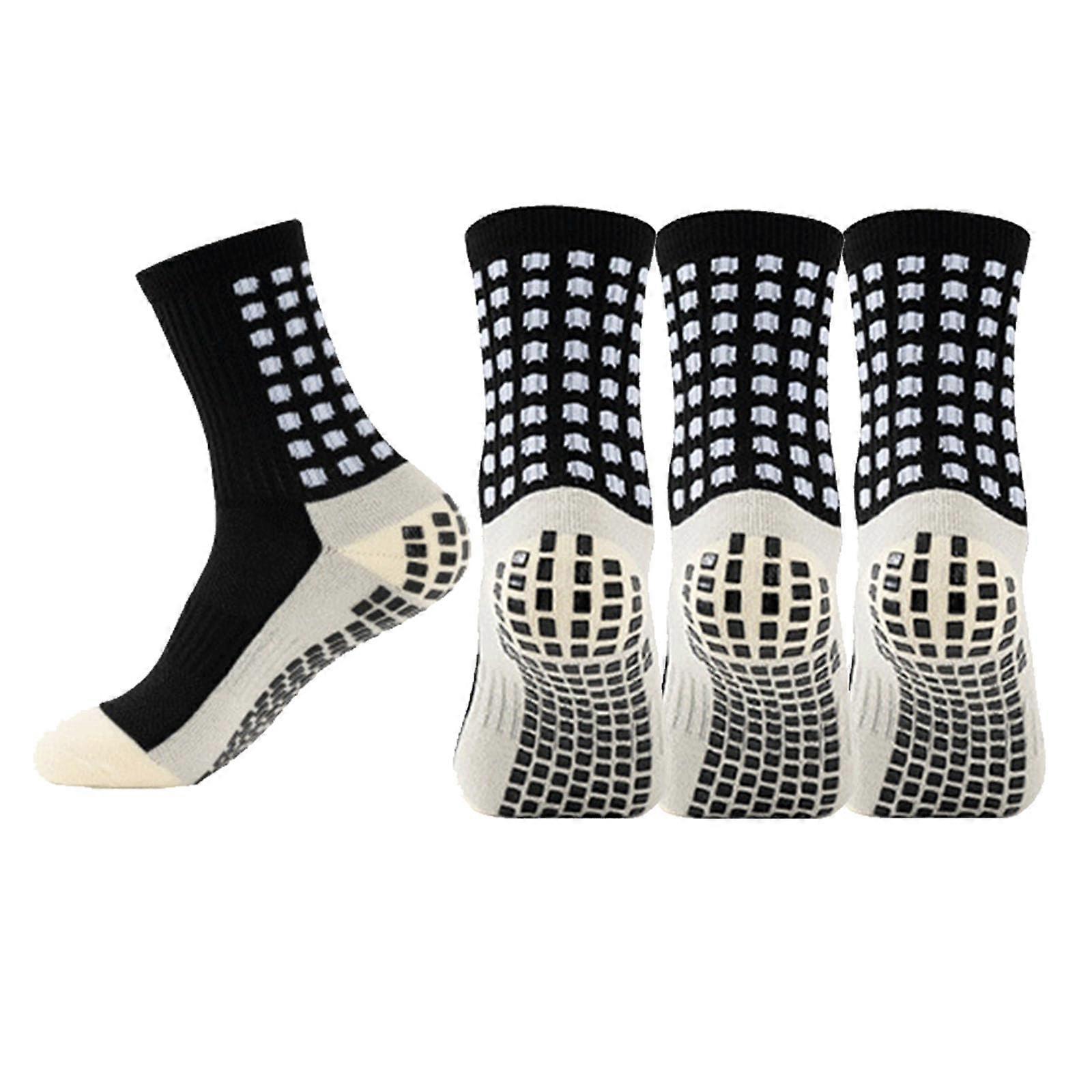 Anti Slip Soccer Socks for Hospital Use, Size 7-12, 4 Pairs, Non-Slip, Comfortable, Durable Material
