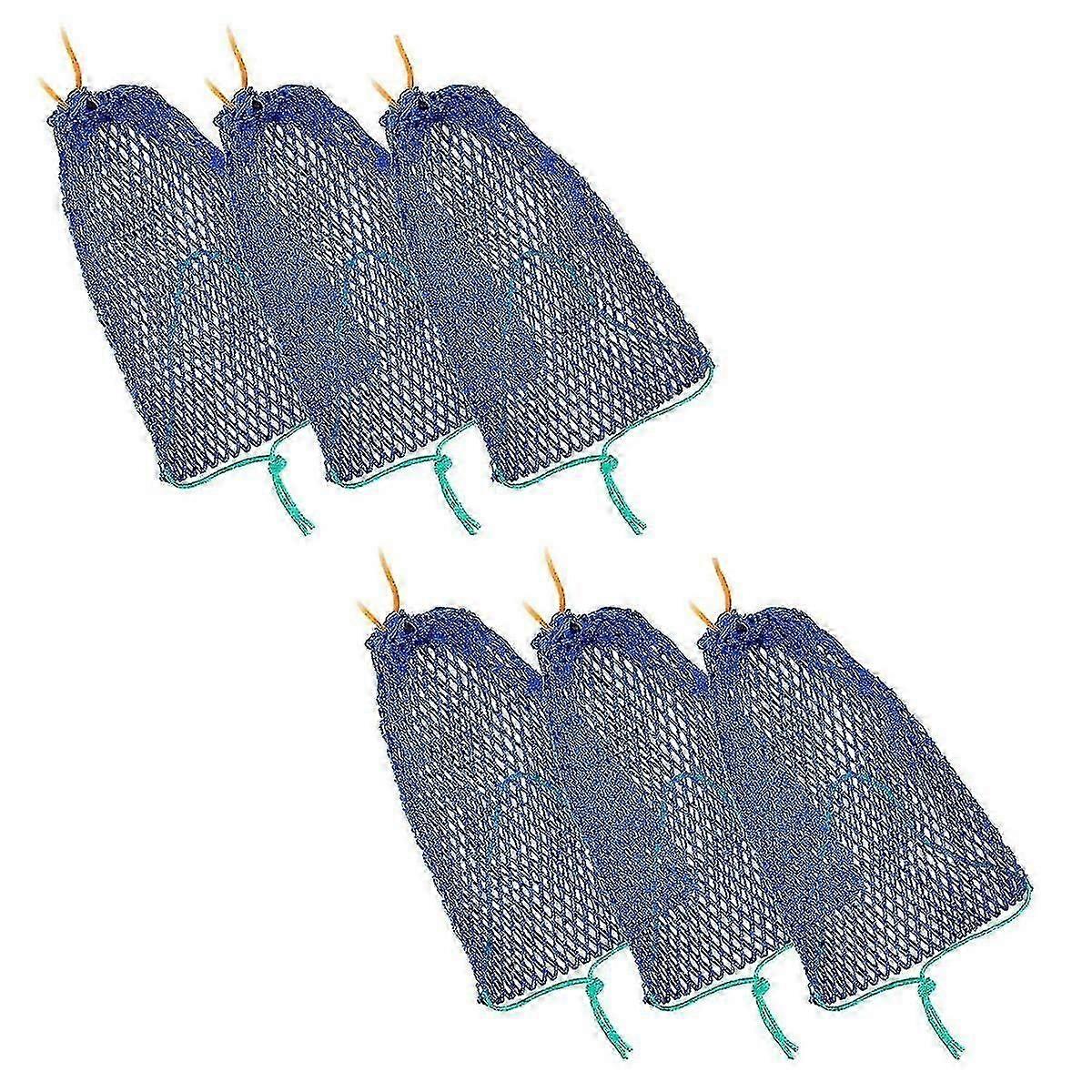 6pcs Crab Bait Bag With Locker Portable Outdoor Crab Snare Mesh Bait Traps Shrimp Ne