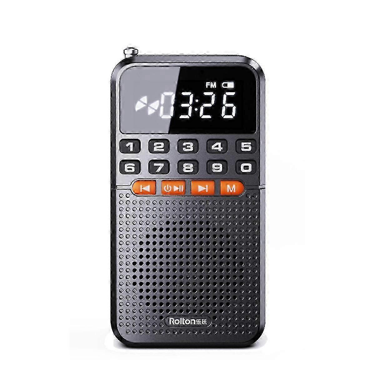 Portable Fm Mini Radio Dual Antenna Pocket Radio Receiver Bluetooth Speaker Tf Card Music Player W