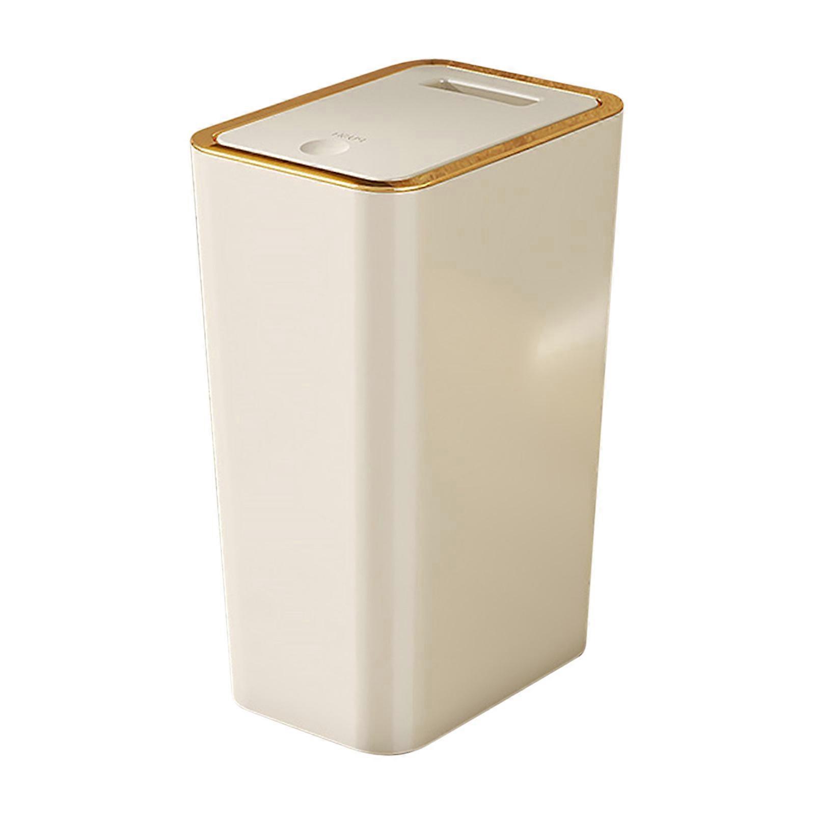 Trash Can For Bathroom Trash Can With Lid Garbage Can With Press Lid Plastic Wastebasket With Popup Lid For Toilet Office Bedroom Trashcan