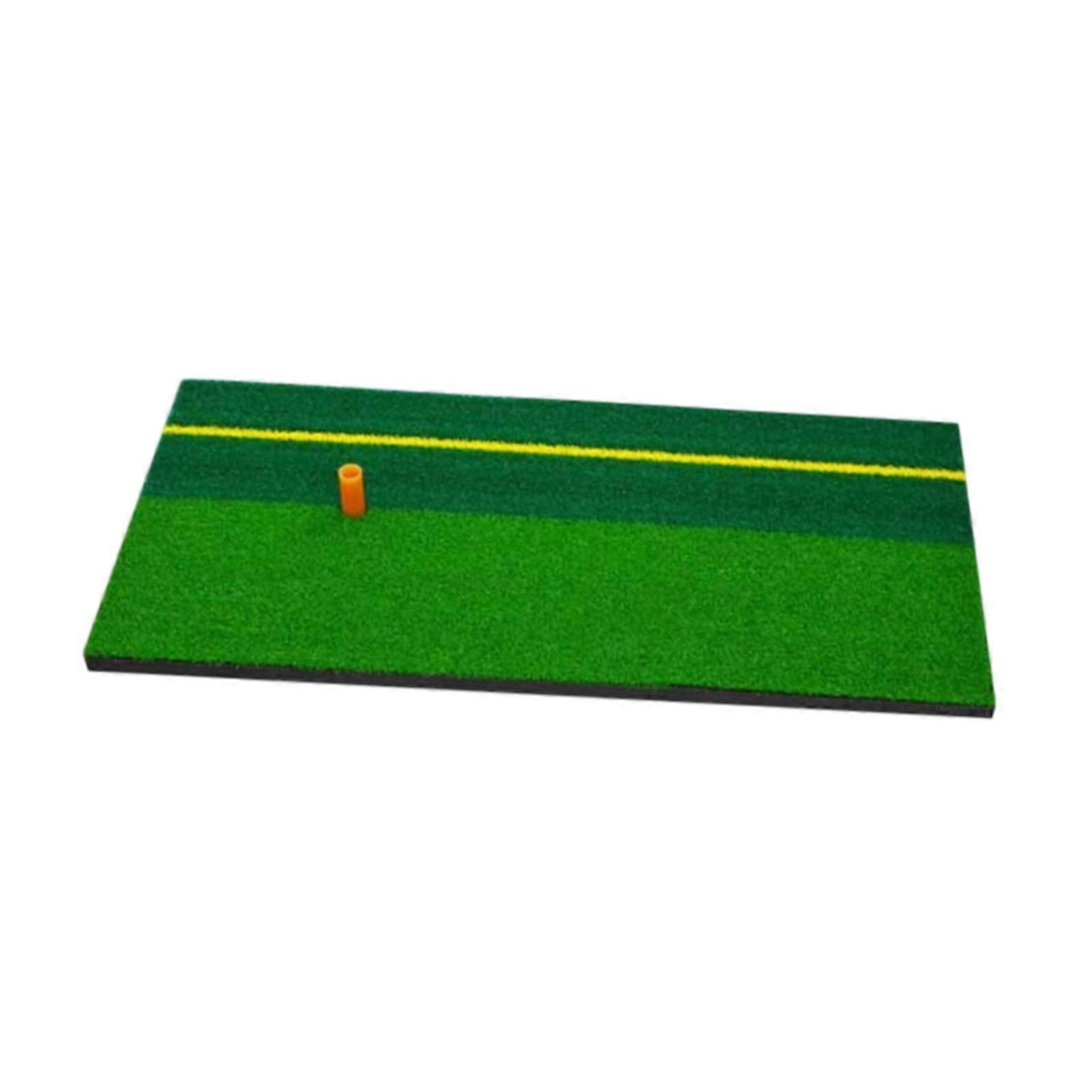Golf Hitting Mat Multifunction Simulation Turf Practice Mat Improve Accuracy Yellow Line