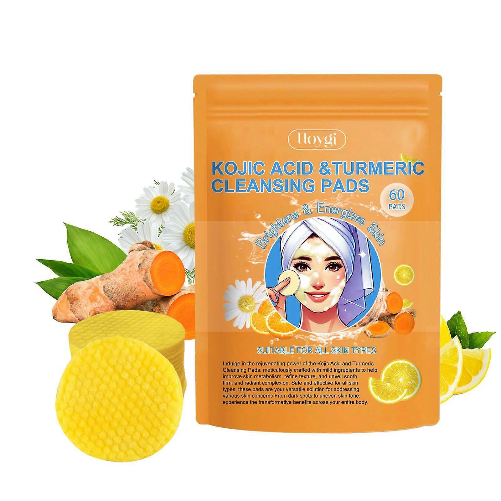 Hoygi Curcuma Kojic Acide Nettoyant Joint Hydratant Nettoyant Visage Peau Hydratant Hydratant Nettoyant Tampon Nettoyant