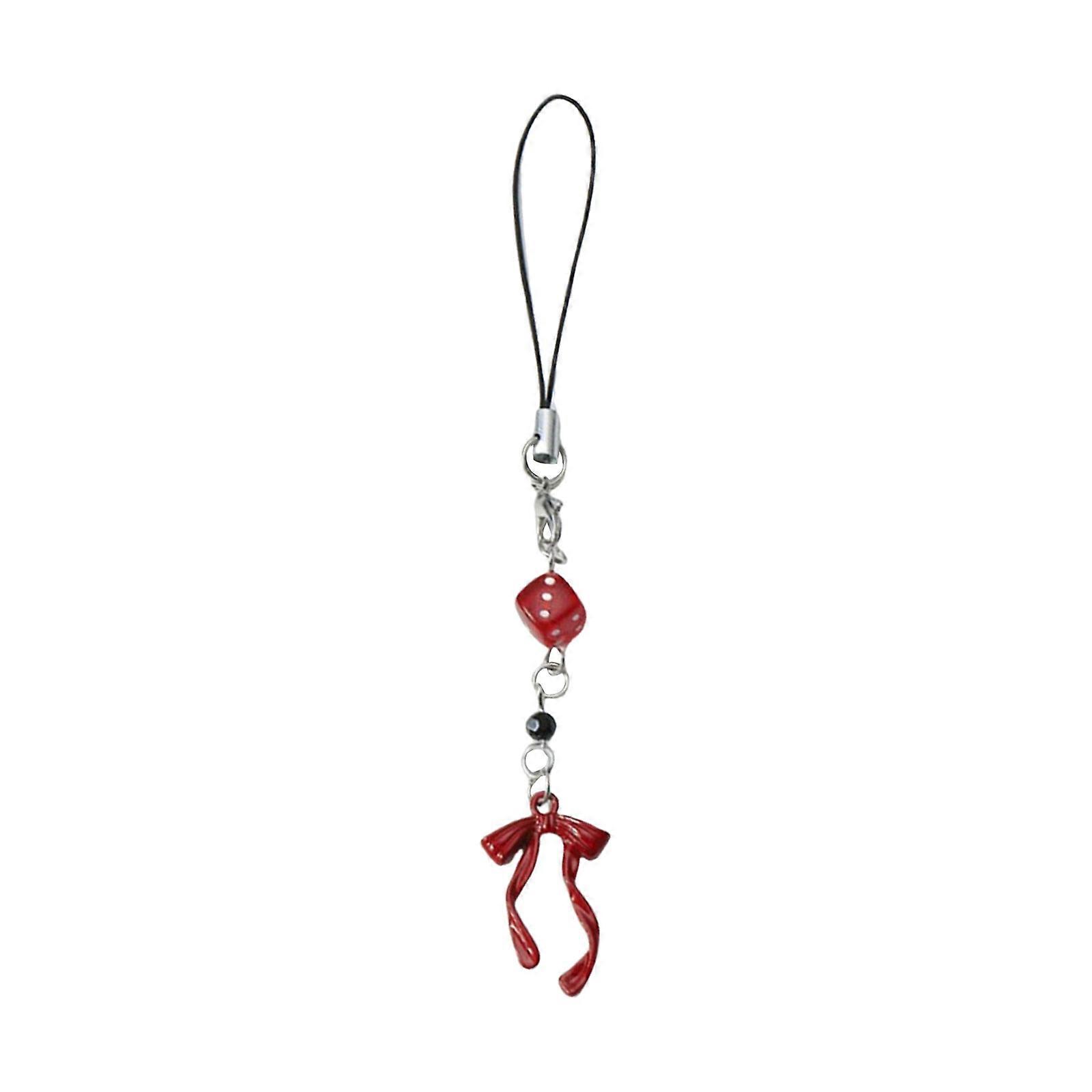 Chic Alloy Butterfly Crosses Keychain Unique Butterfly Crosses Designs Keychain With Dices Pendant Unisex Hanging Charm