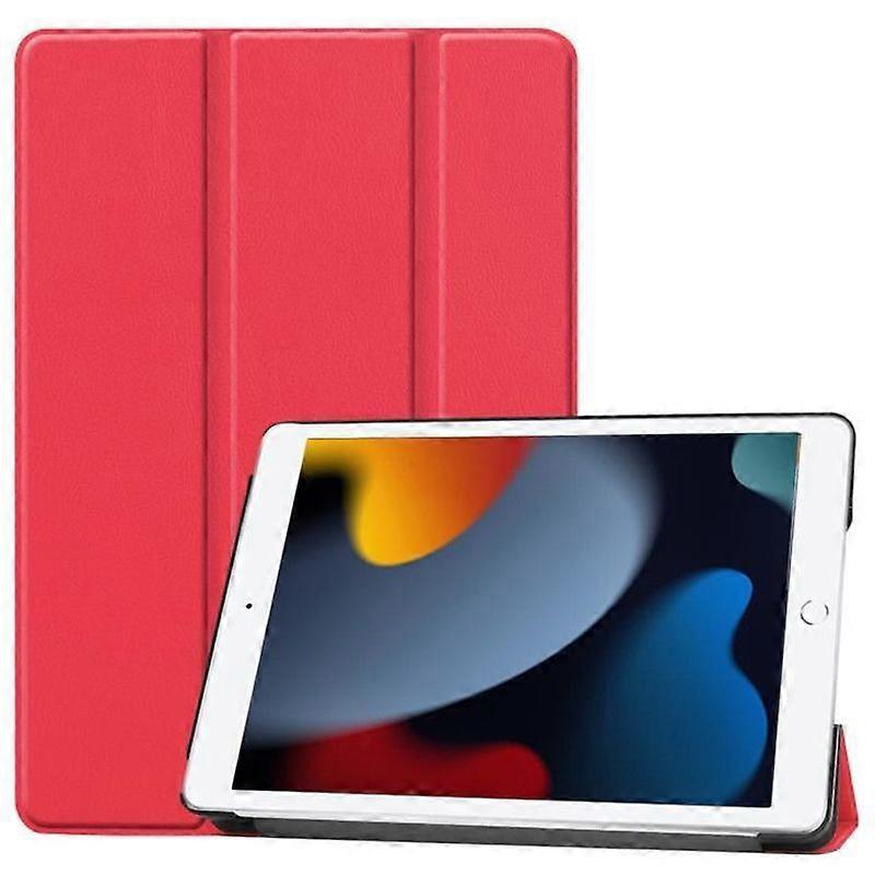 Shockproof iPad 9 2021 Case - iPad 8 2020 Case - Tablet Case with Tri-fold Stand - Red