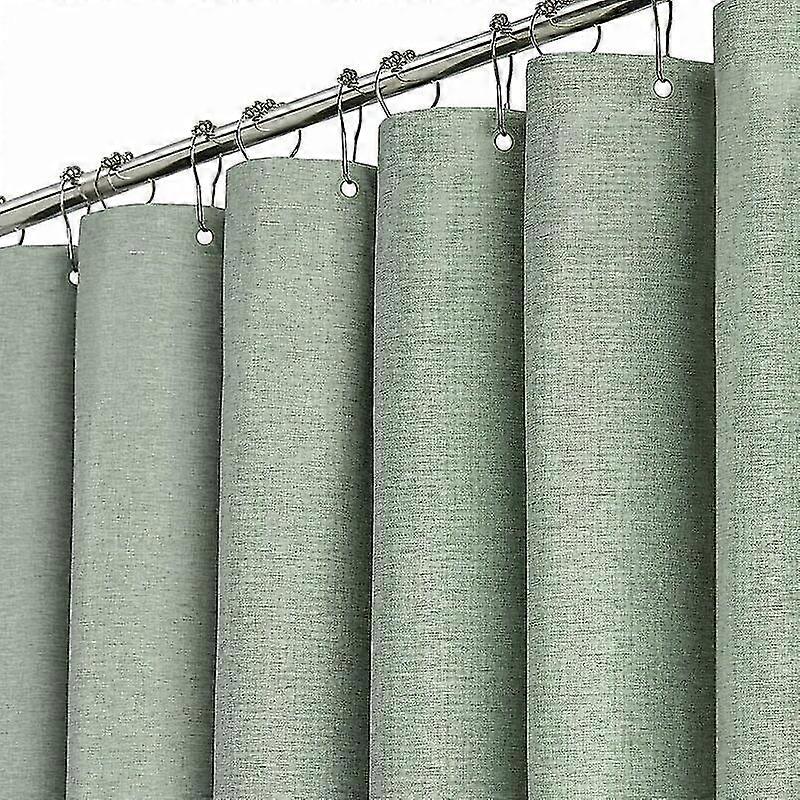 طويل جدا 180x210 سنتيمتر حكيم الكتان الأخضر محكم الثقيلة النسيج دش الستار مجموعة مع 12 خطاف بلاستيكي فندق كبير فاخر واحد