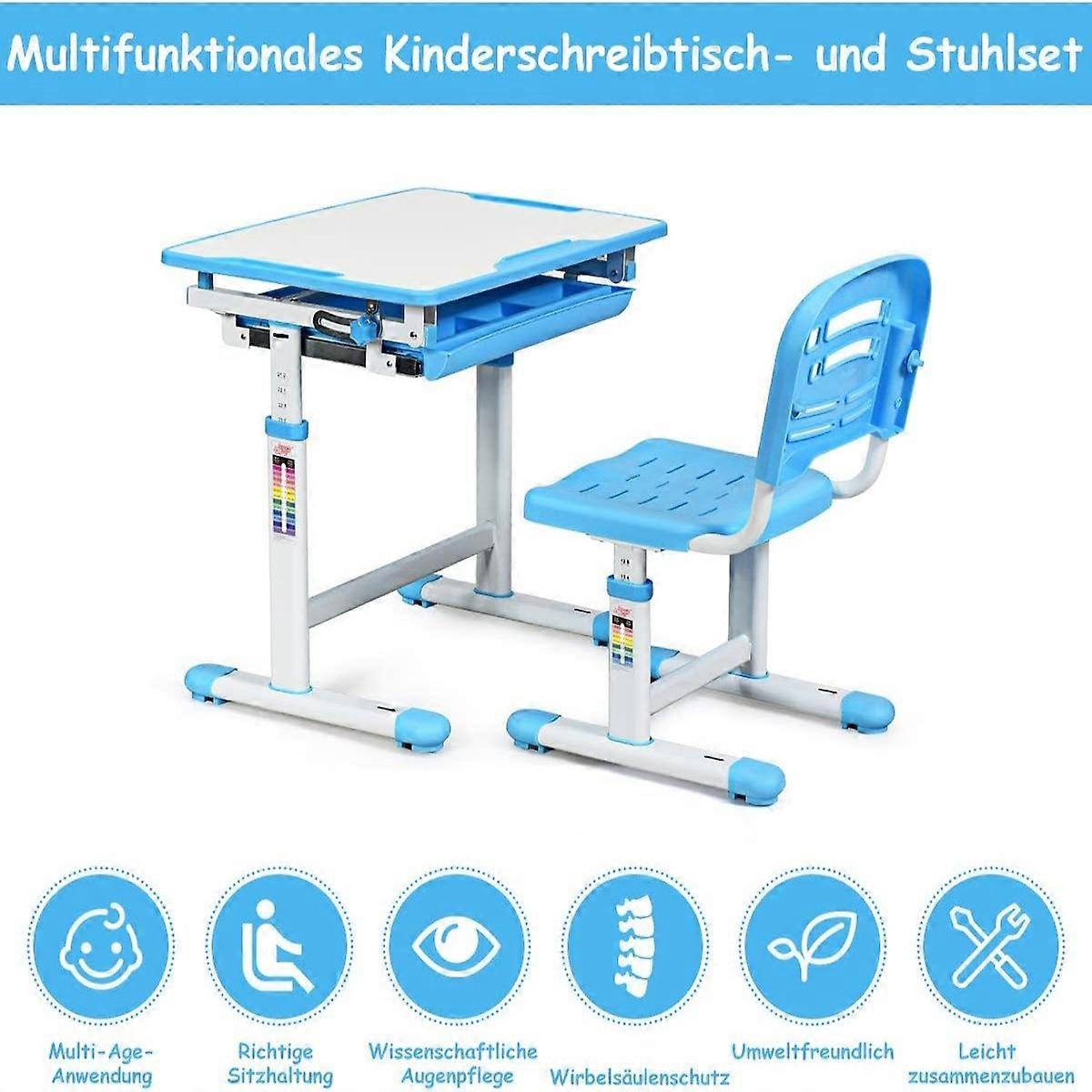 Neigbarer Kinderschreibtisch, Jugendschreibtisch, blau