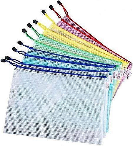 Document Organizer, Large Capacity Colorful Mesh Zipper Pouch For Travel Storage Bags, Reinforced Smooth Metal Zipper Ensures Secure Document Bag Use