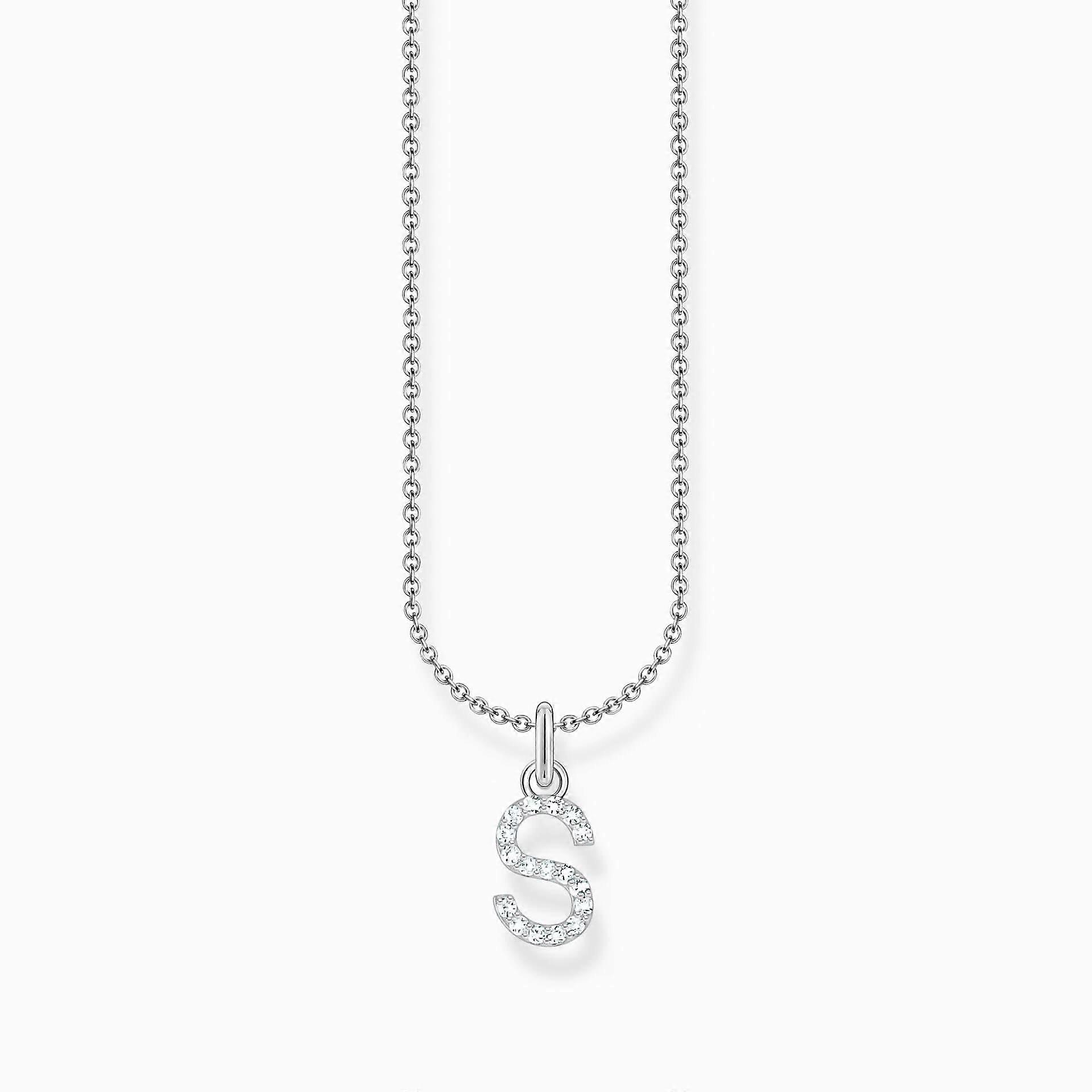 Essentials Sterling Silver With Zirconia letter S Necklace KE2258-051-14-L45V