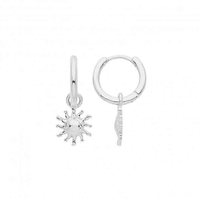 Acotis Silver Hoops Rhodium With Sun G51278