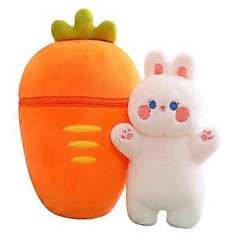 Carrot Plush Toy Plush Stuffed Animal with Zipper Plush Pillow Hide and Seek