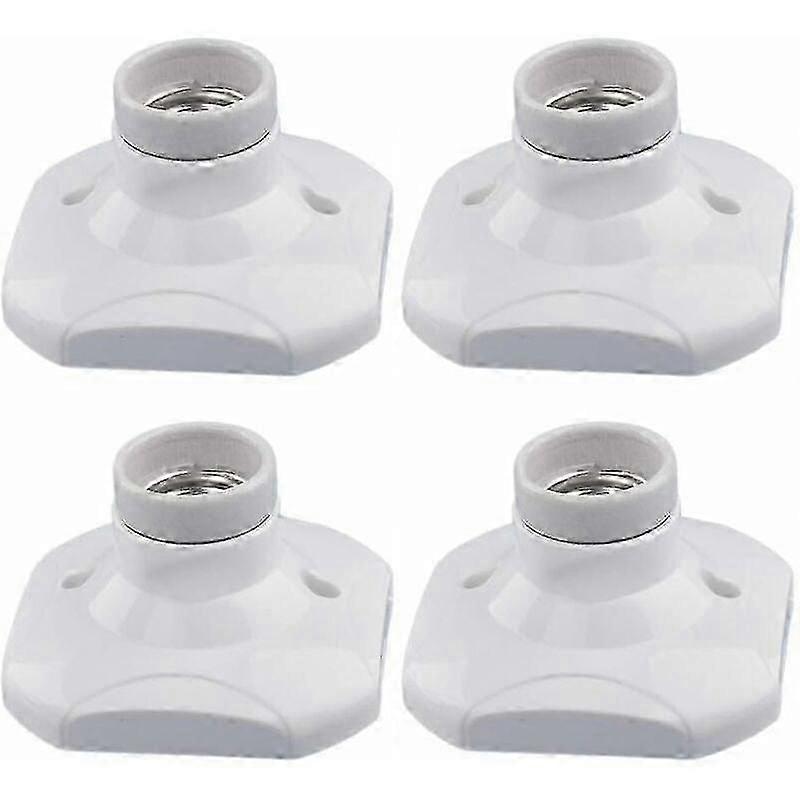 2025,e27 Led Bulb Socket, E27 Wall Socket, White E27 Ring Socket, Set Of 4