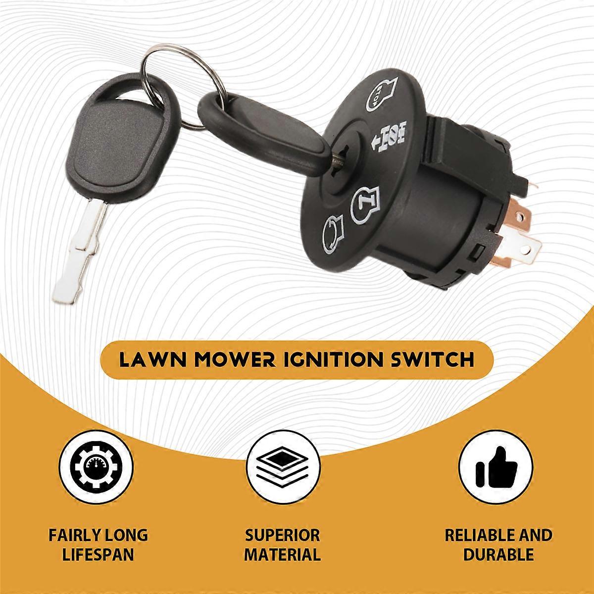 Ignition Switch 4 Position with Key for Riding Lawn Mower Tractor 193350 532193350