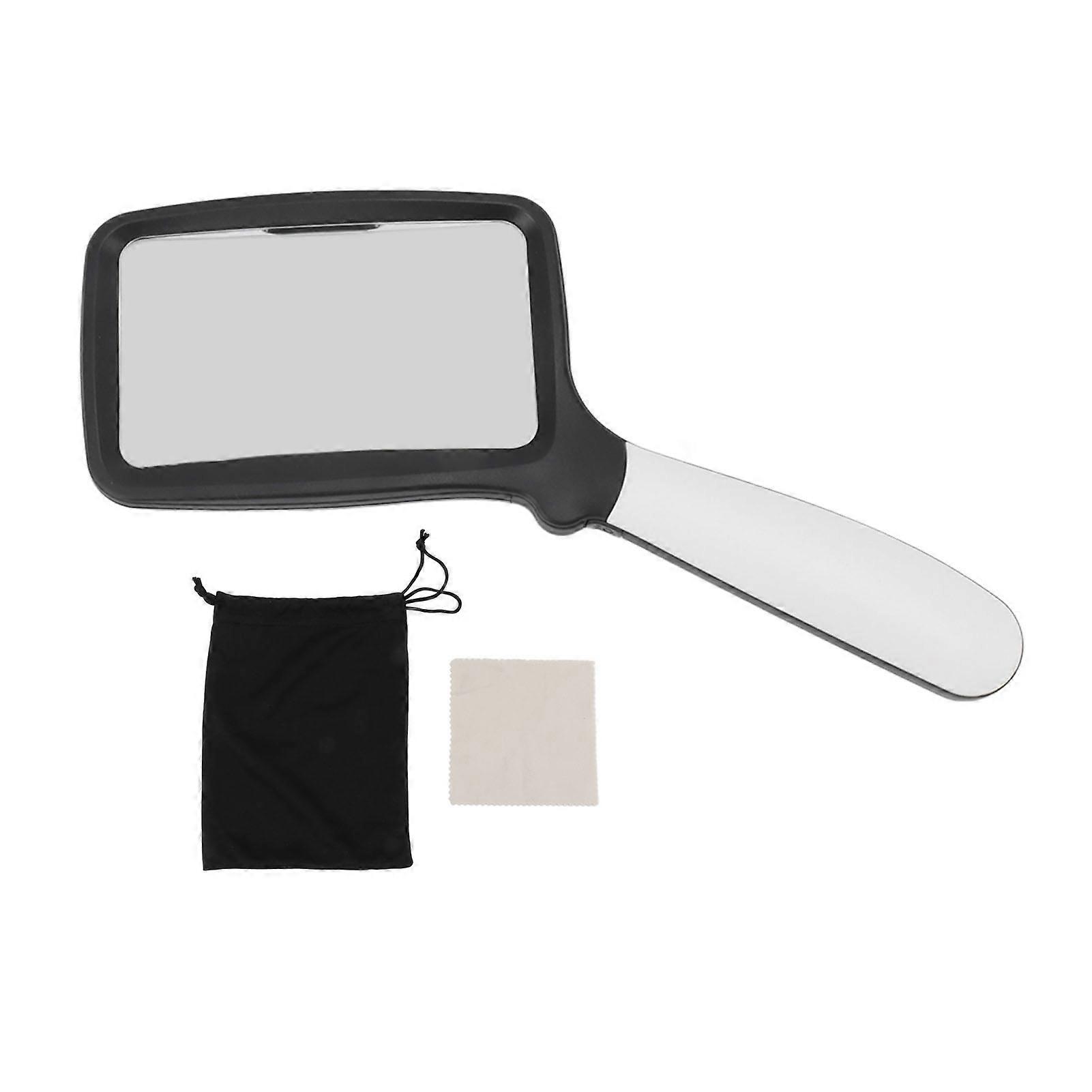Folding Handheld Magnifying Glass Light 5 LEDs 3X Large Rectangle Reading Magnifier with Dimmable LED for Seniors