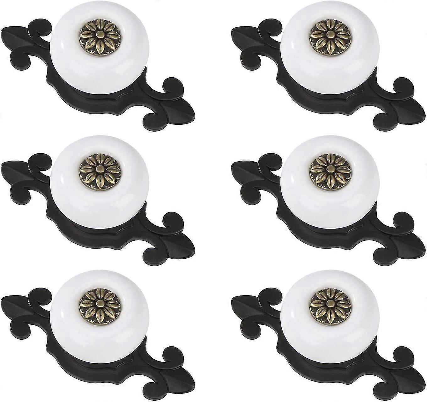 Round Door Knobs Vintage Drawer Knobs Drawer Pulls  Furniture 6pcs Black And White