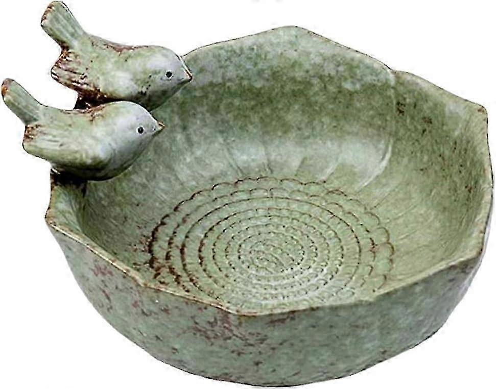 Ceramic Bird Bath Creative Feeder - Garden Decoration