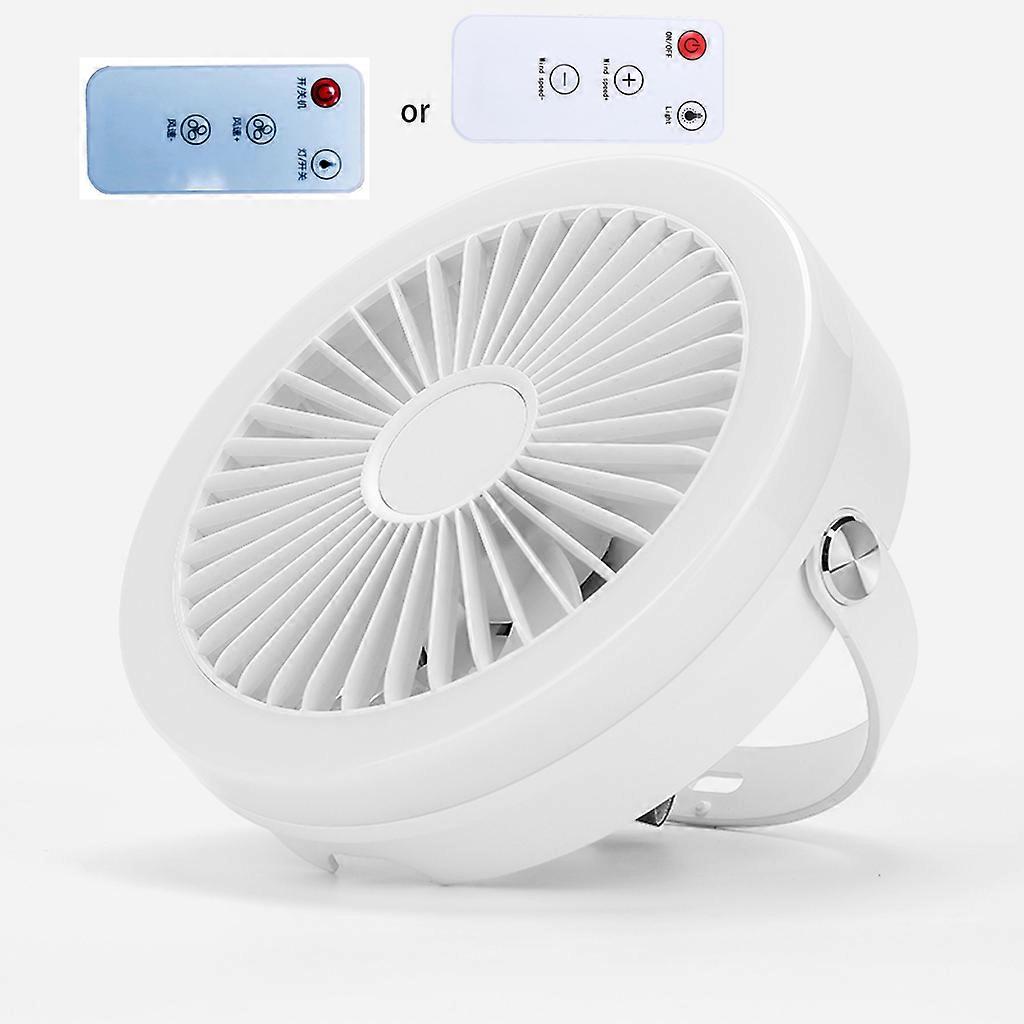 4000mAh usb נטענת שלט רחוק מאוורר קמפינג 3 הילוכים אוהל מאוורר תקרה עם מנורת led לבית מיטה חיצונית לבן