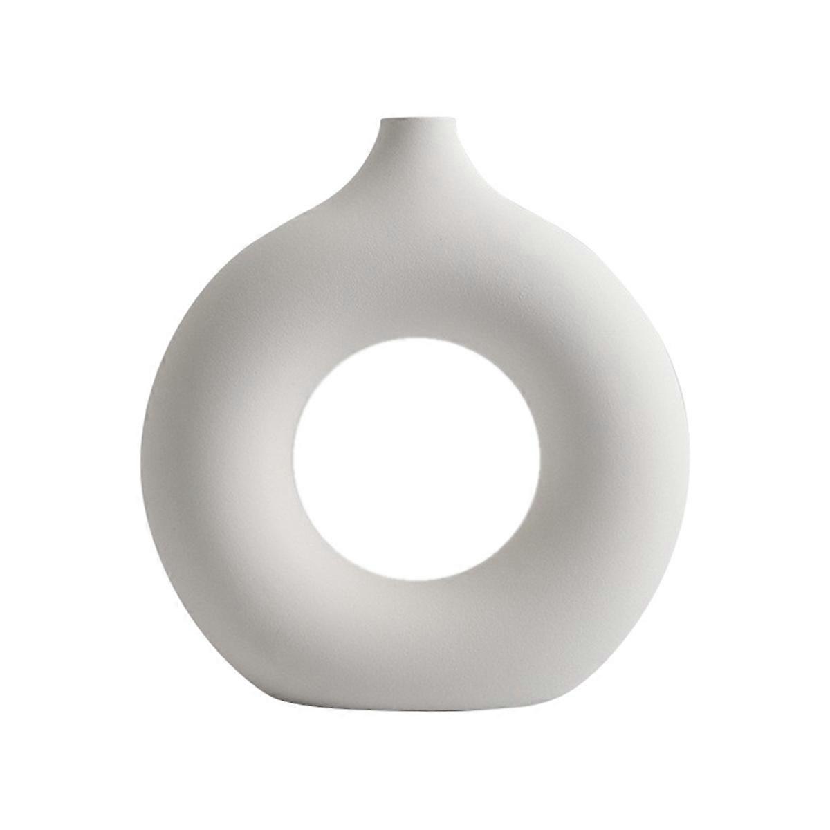 Nordic Ceramic Vase Decor Room Decoration White,L