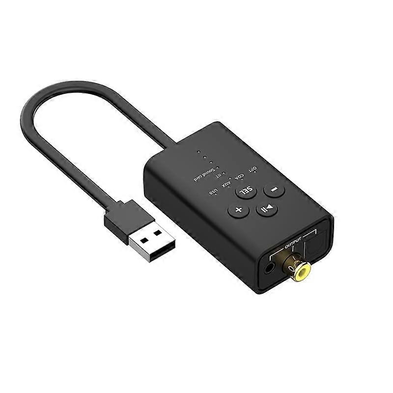 Bluetooth Audio Receiver USB Audio Converter Fiber Coaxial AUX Output Digital Audio Converter For PC Win7/8/10