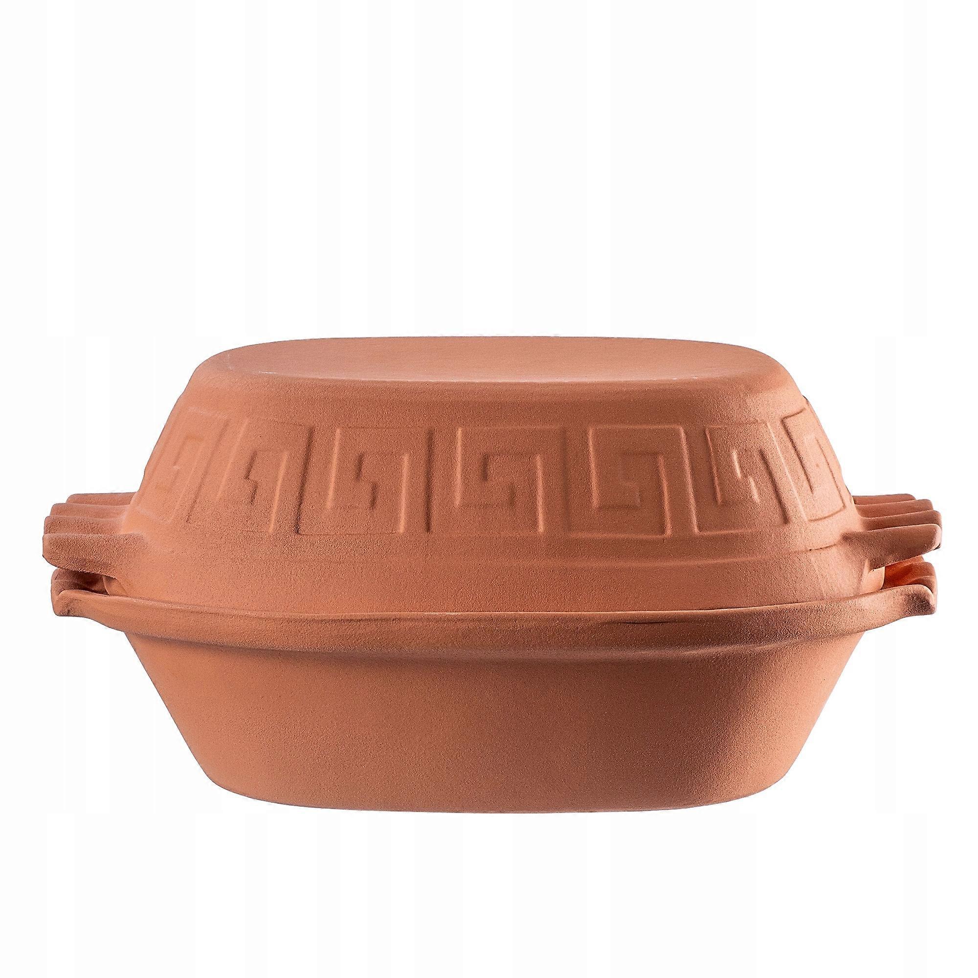 KADAX Oval Clay Roman Pot with Lid 4L