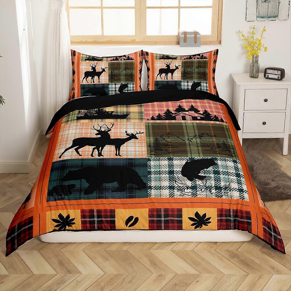 Comforter Cover For Cabin Camping Decor King Size Bed