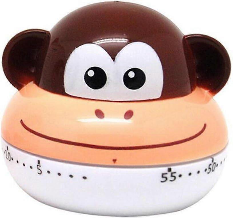 Cute cat mechanical kitchen timer 55 minutes countdown alarm manual timer brown